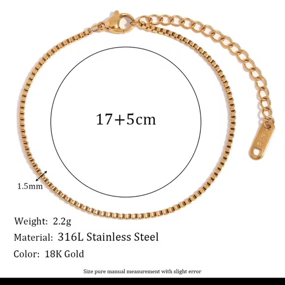 Gold Bracelet 6 Set 18K Gold Stainless Steel - Picture 7 of 12